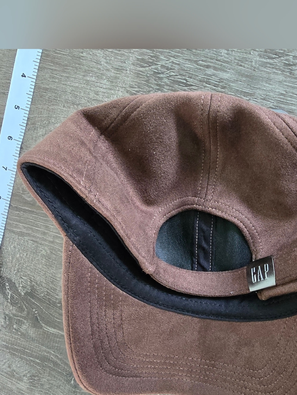 GAP Men's Rust Brown Suede-Look Baseball Cap - Picture 2 of 3
